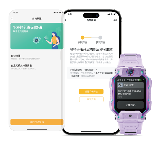 “自动接通”功能双端授权流程展示